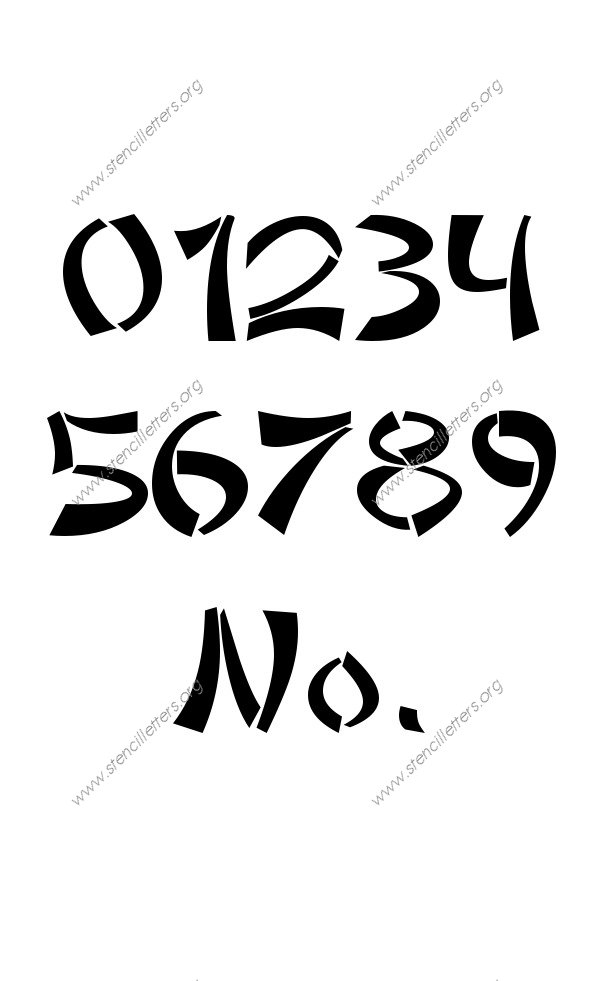 Asian Novelty Number Stencil