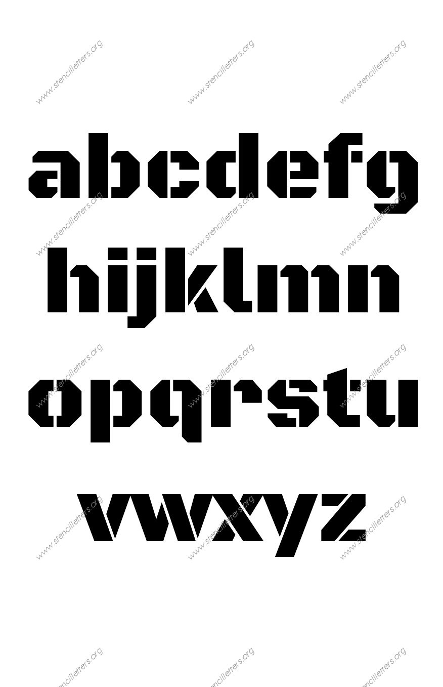 Heavy Poster Bold A to Z lowercase letter stencils