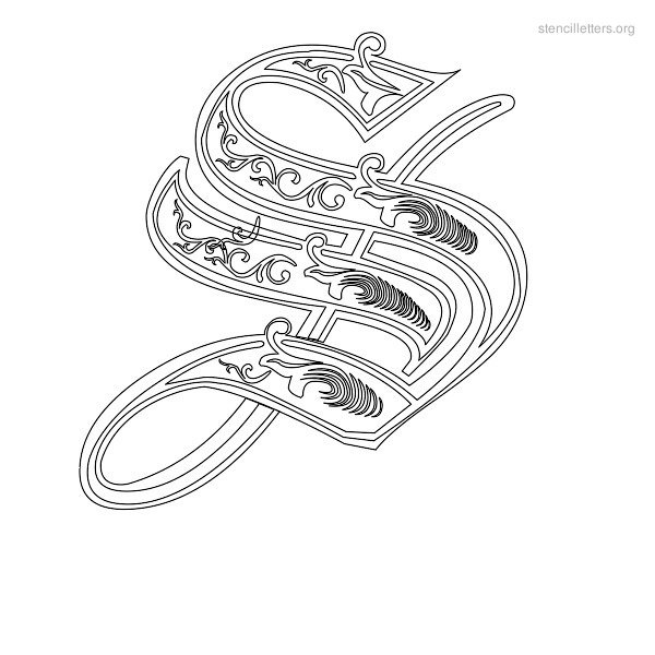 Stencil Letter Decorative S