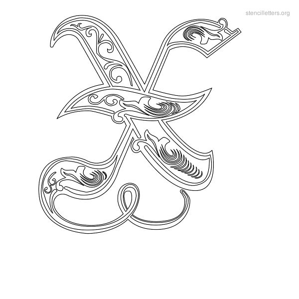 Stencil Letter Decorative X