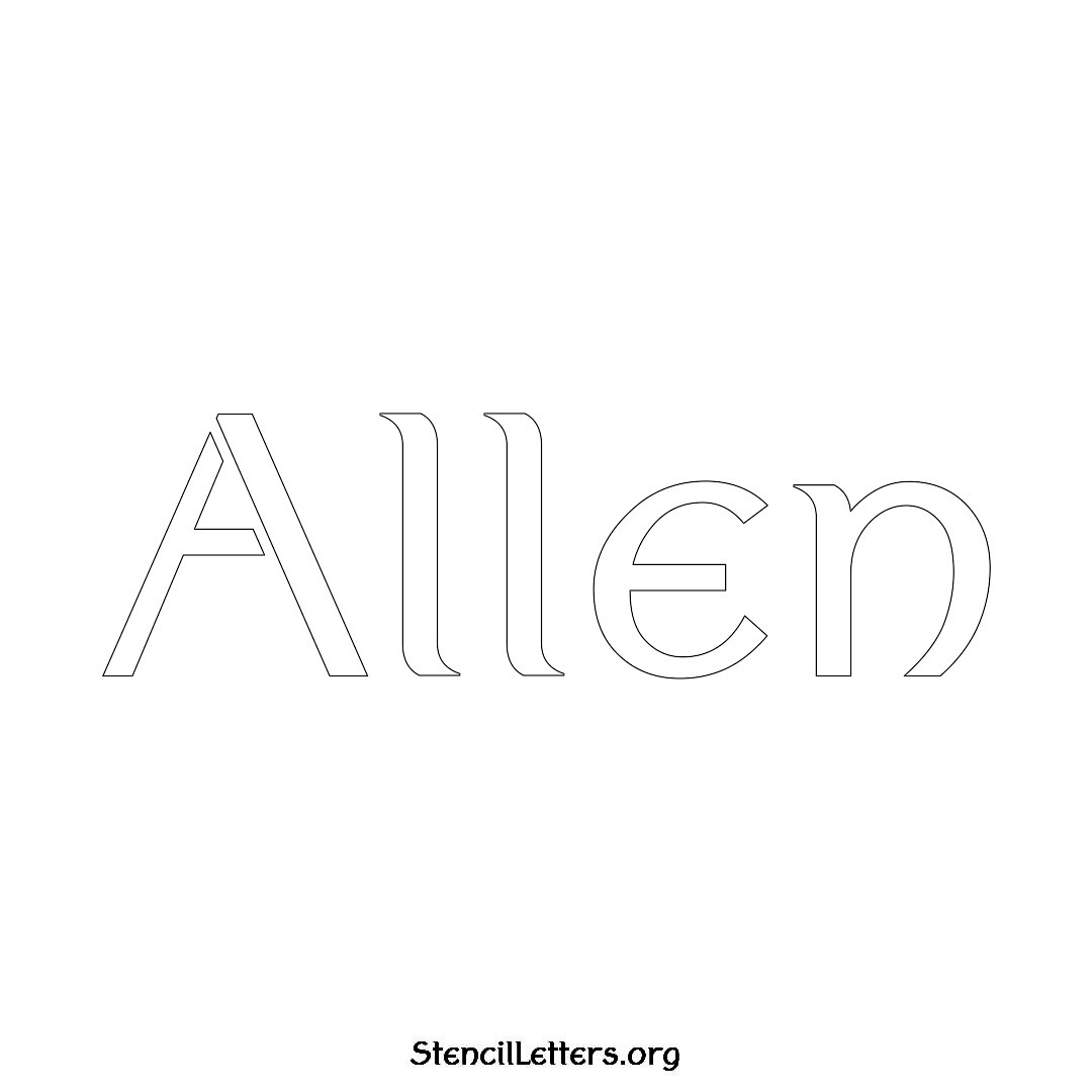 Allen name stencil in Ancient Lettering
