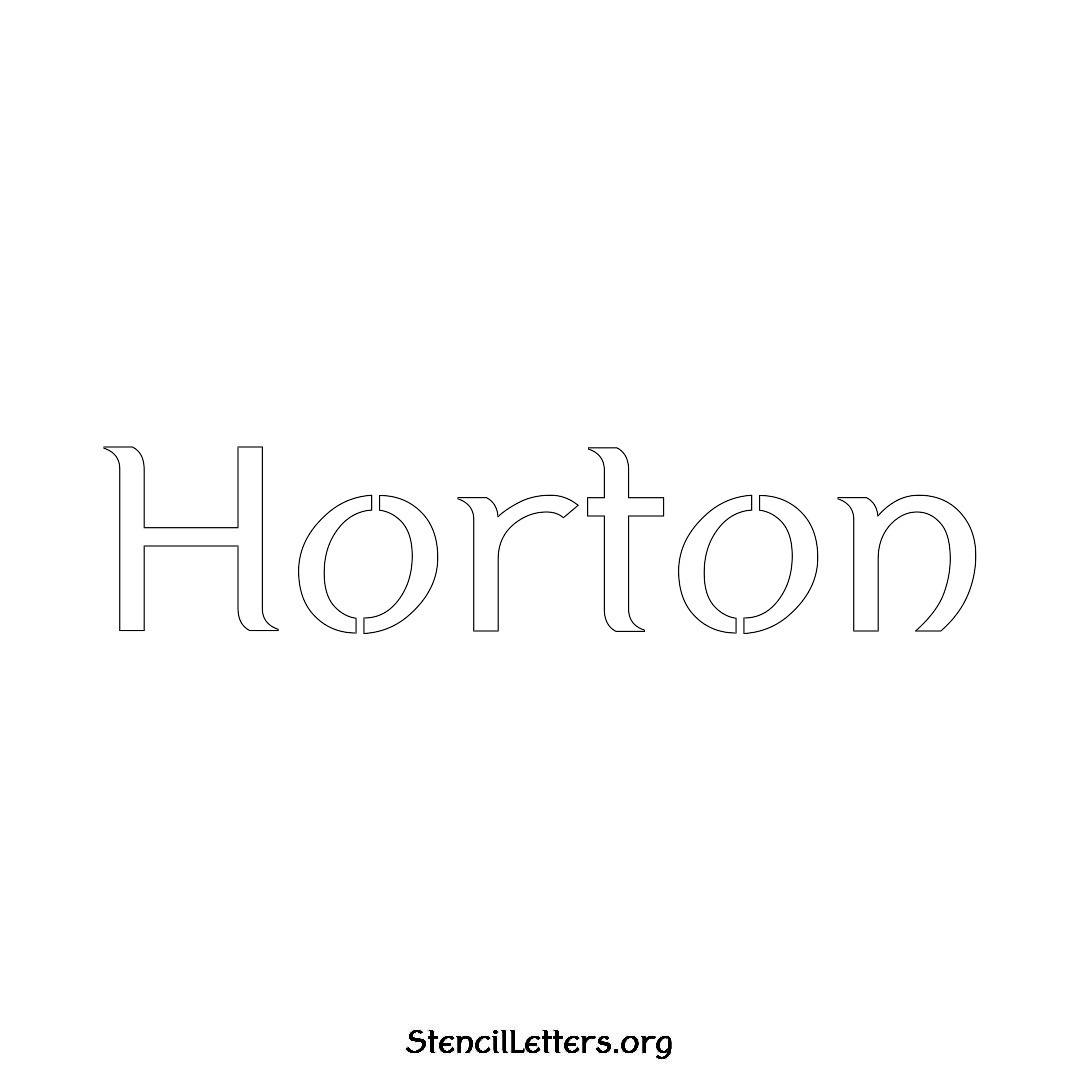 Horton name stencil in Ancient Lettering