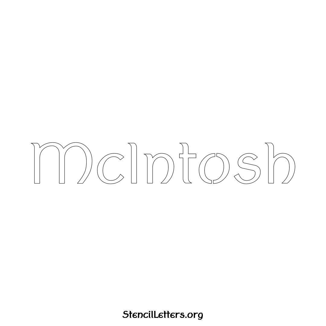 McIntosh name stencil in Ancient Lettering