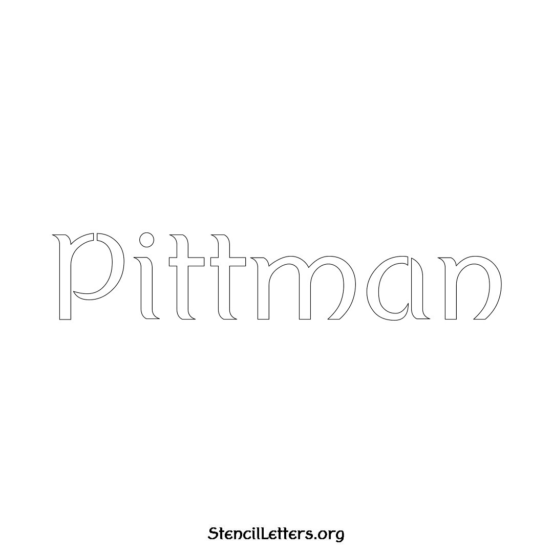 Pittman name stencil in Ancient Lettering