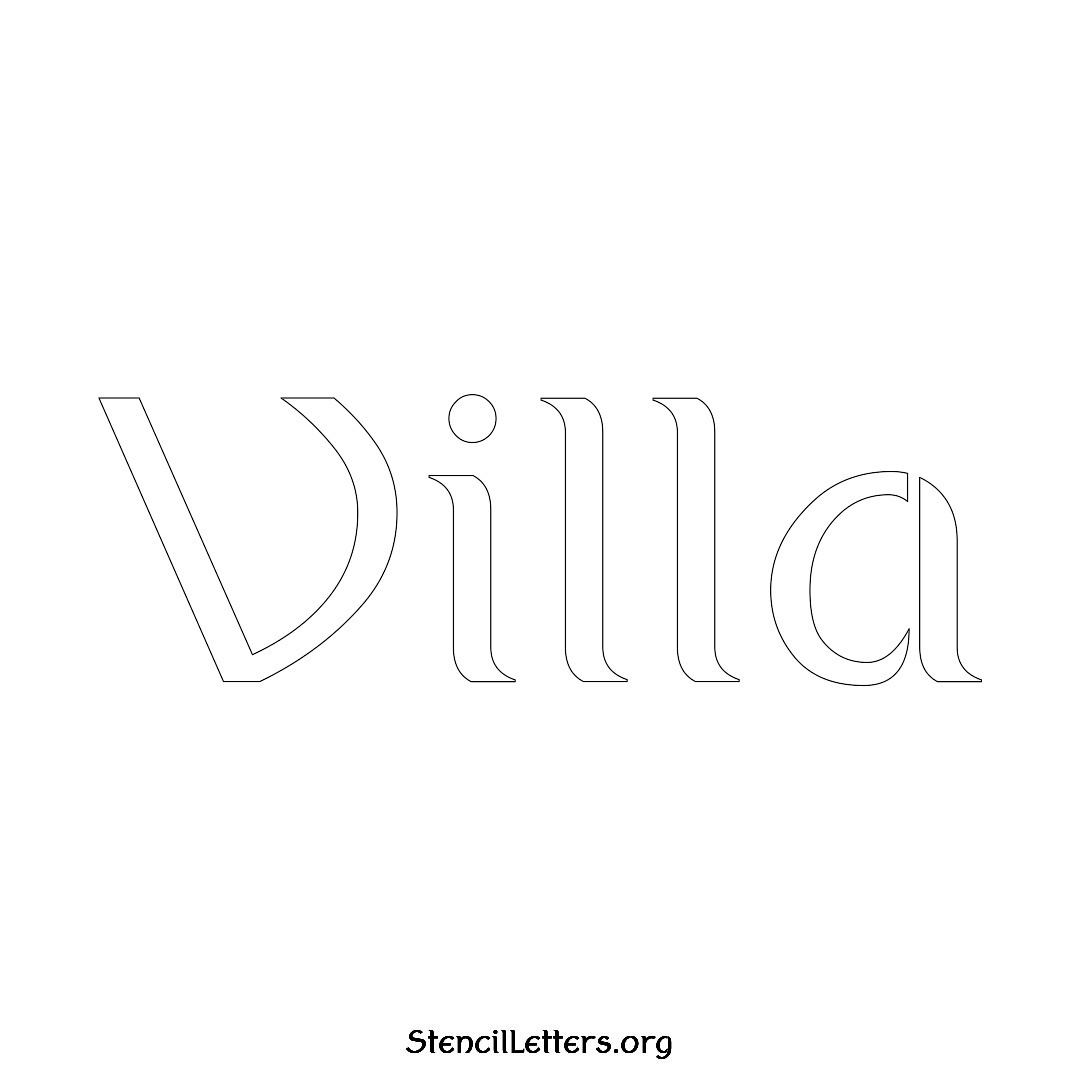 Villa name stencil in Ancient Lettering