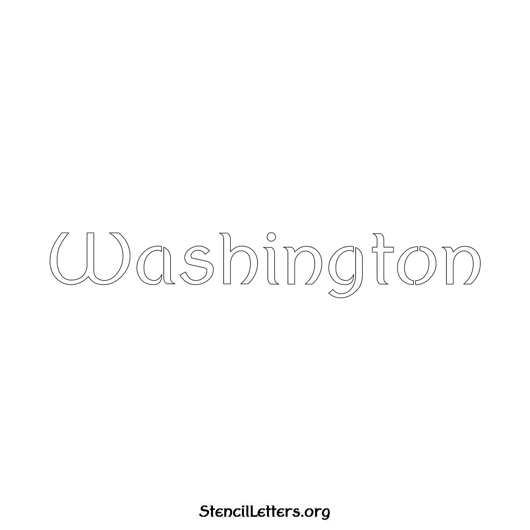 Washington name stencil in Ancient Lettering