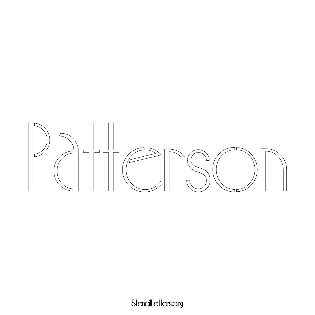 Patterson name stencil in Art Deco Lettering