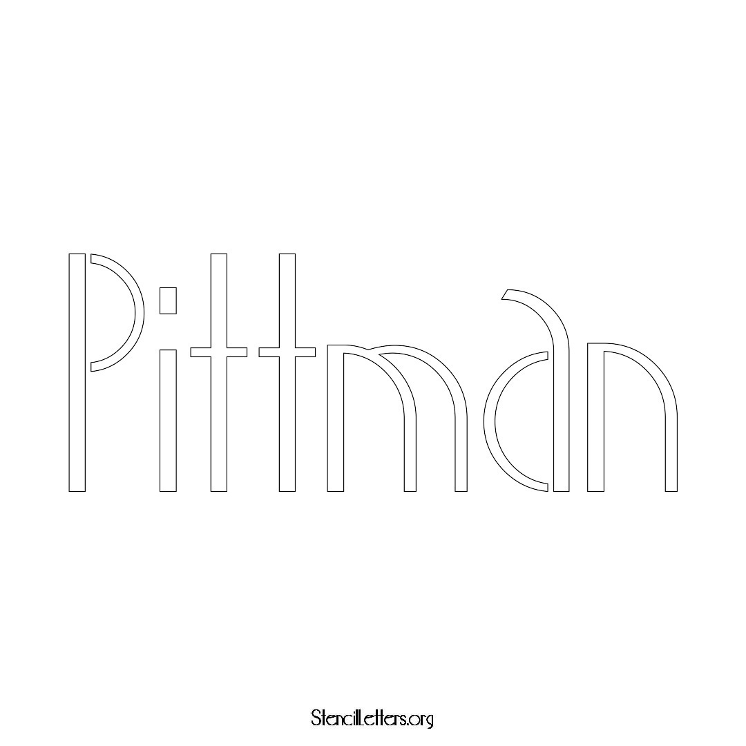 Pittman name stencil in Art Deco Lettering