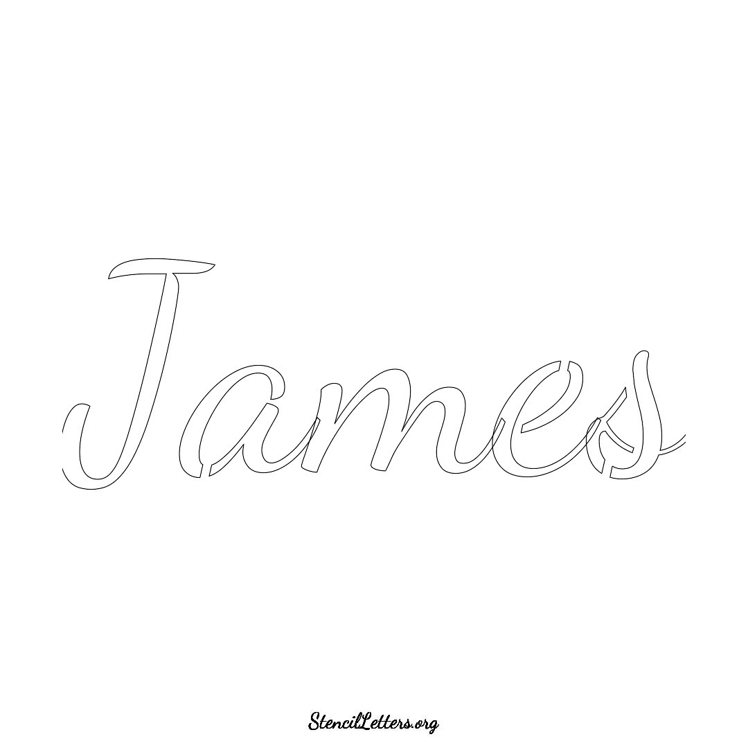 James name stencil in Cursive Script Lettering
