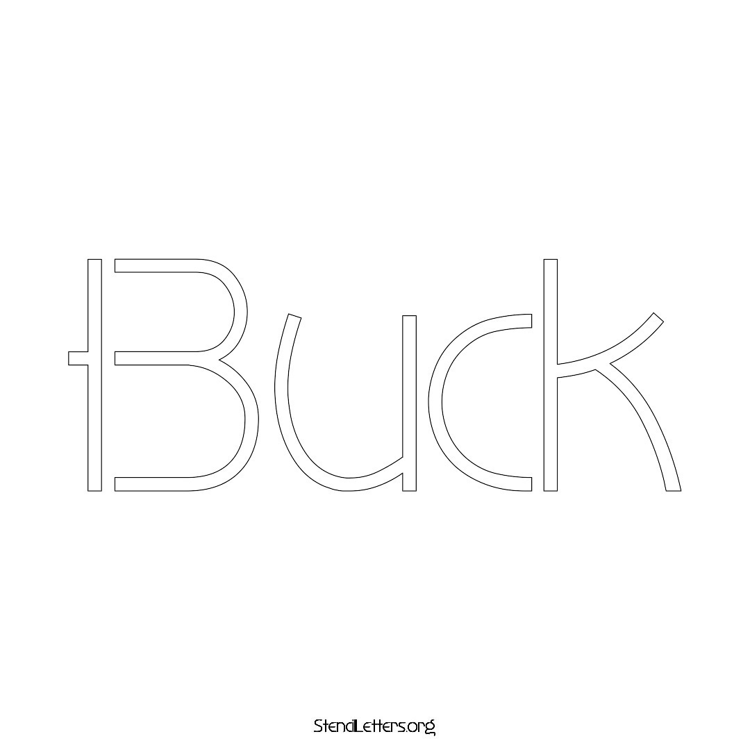 Buck name stencil in Simple Elegant Lettering