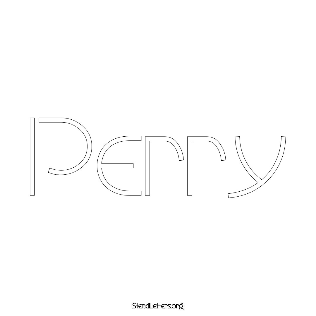 Perry name stencil in Simple Elegant Lettering