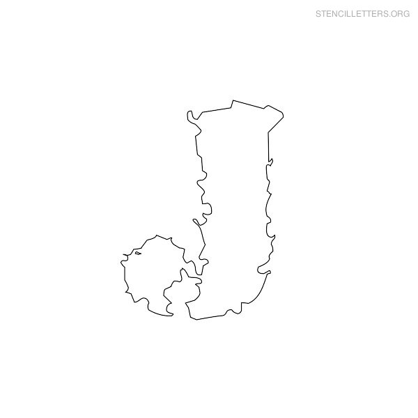 Stencil Letter Bubble J