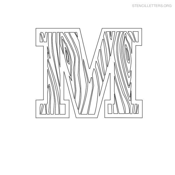 Stencil Letter Wooden M