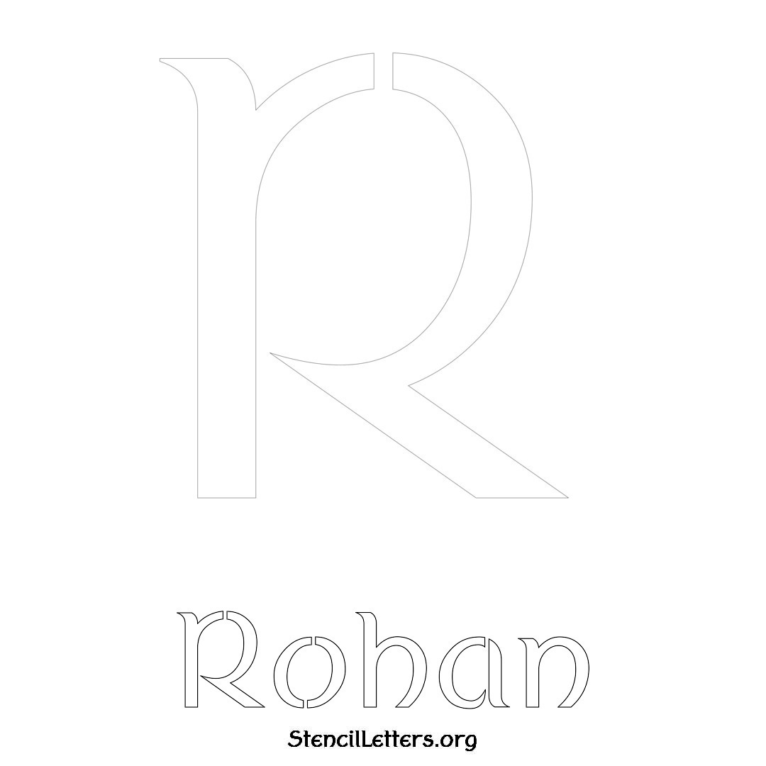 Rohan printable name initial stencil in Ancient Lettering