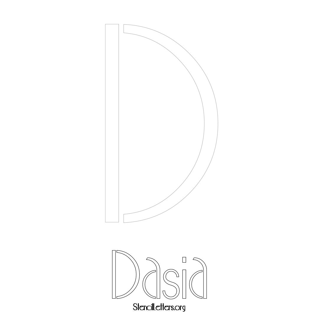 Dasia printable name initial stencil in Art Deco Lettering
