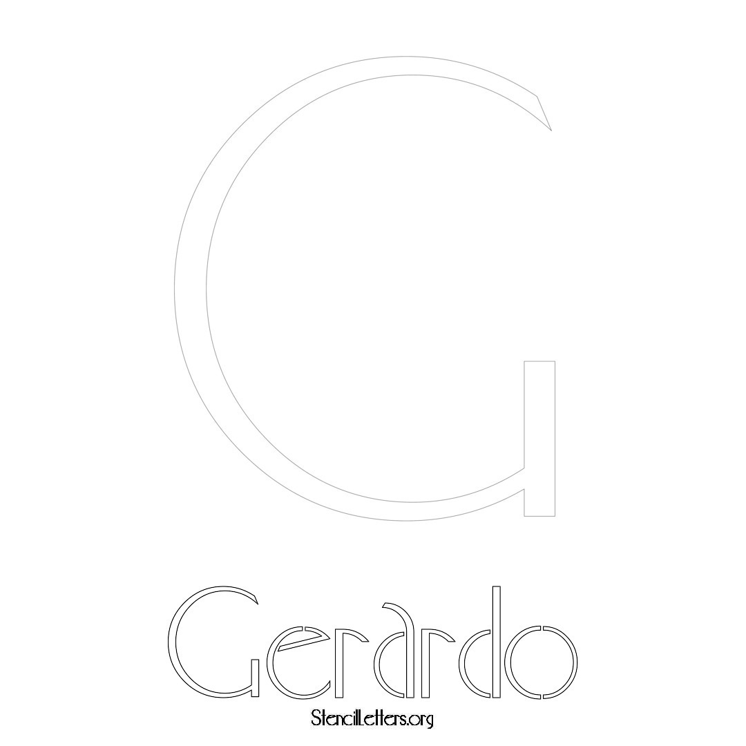 Gerardo printable name initial stencil in Art Deco Lettering
