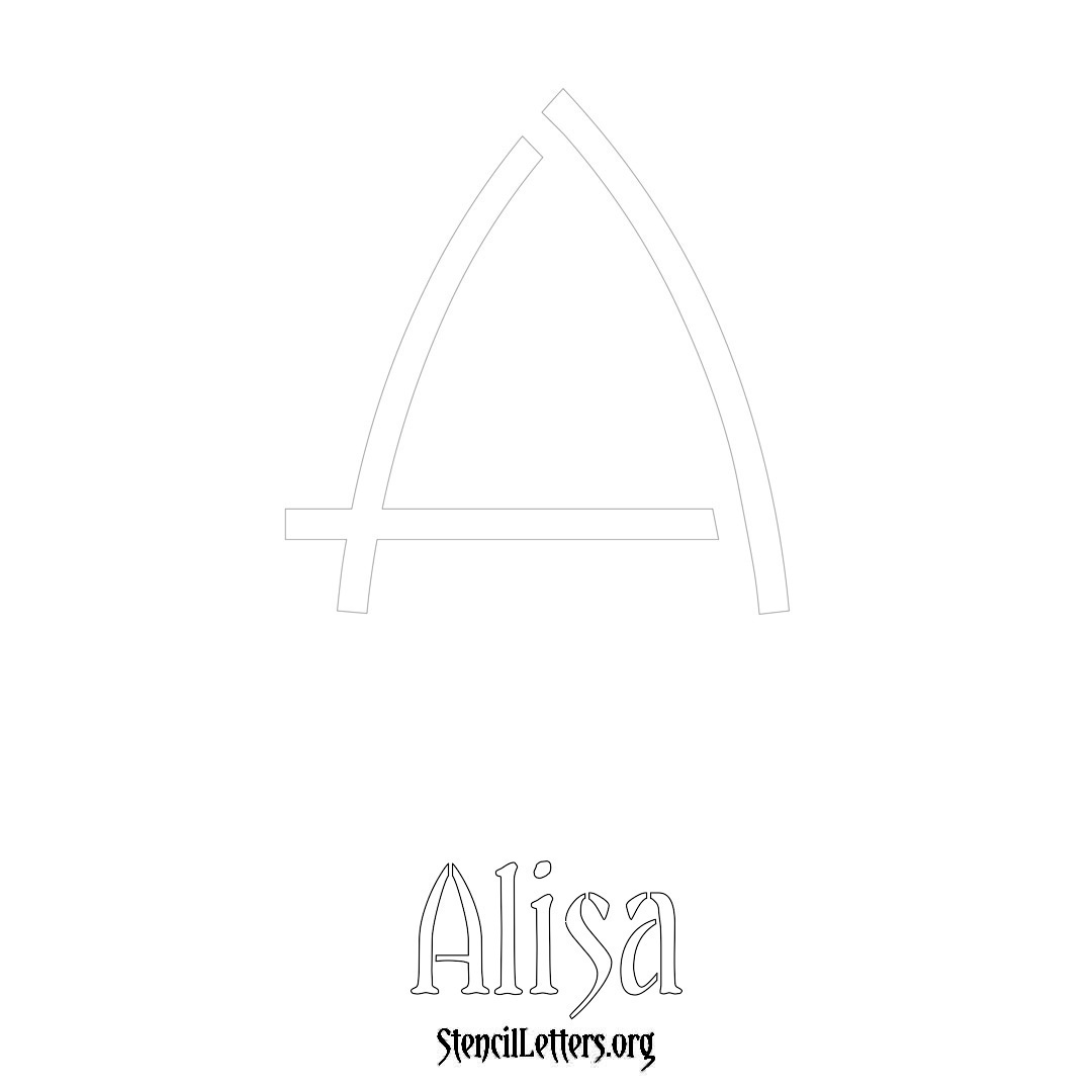 Alisa printable name initial stencil in Simple Elegant Lettering