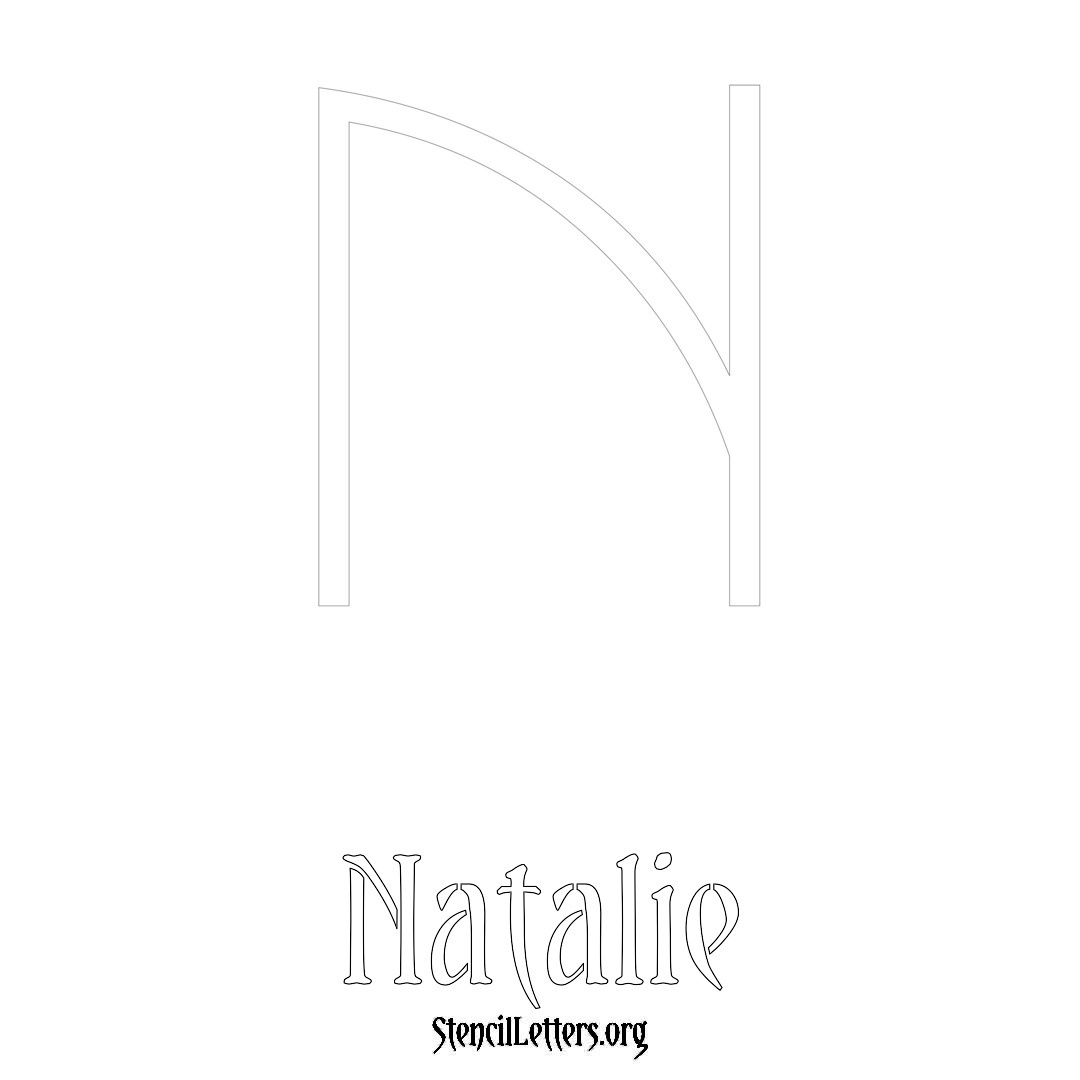 Natalie printable name initial stencil in Simple Elegant Lettering