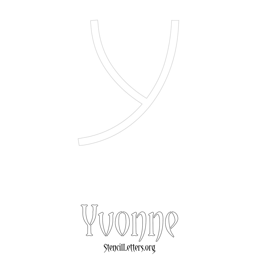 Yvonne printable name initial stencil in Simple Elegant Lettering