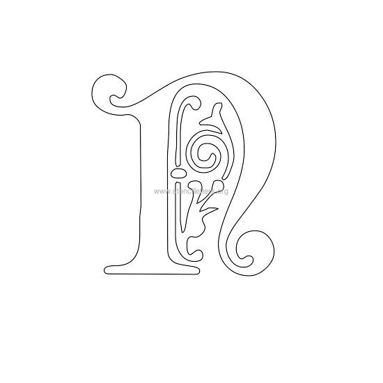 floral wall stencil letter n