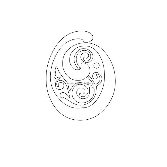 floral wall stencil letter o