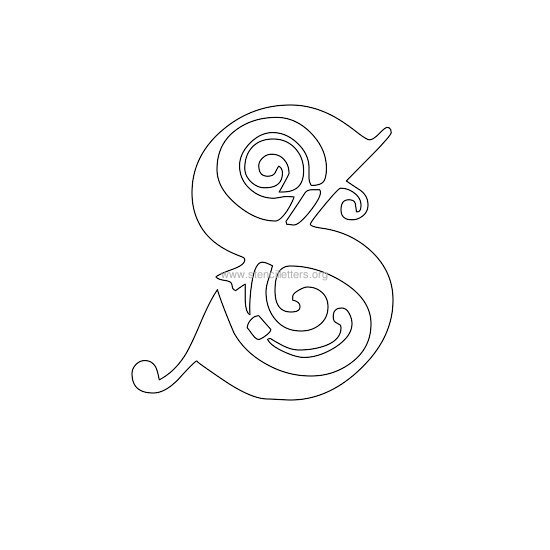 floral wall stencil letter s