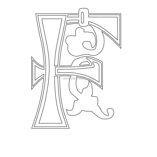 floral wall stencil letter f