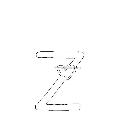 heart design stencil letter z