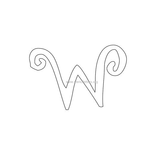 lowercase scrapbooking stencil letter w