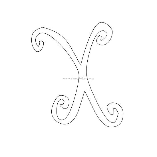 uppercase scrapbooking stencil letter x