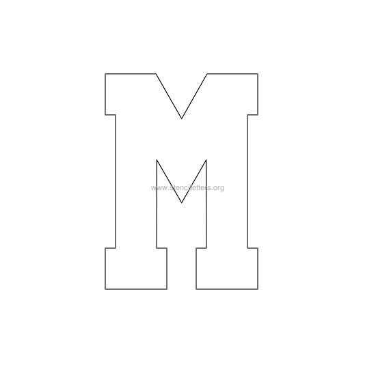 varsity stencil letter m