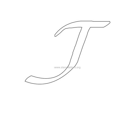 uppercase calligraphy wall stencil letter j