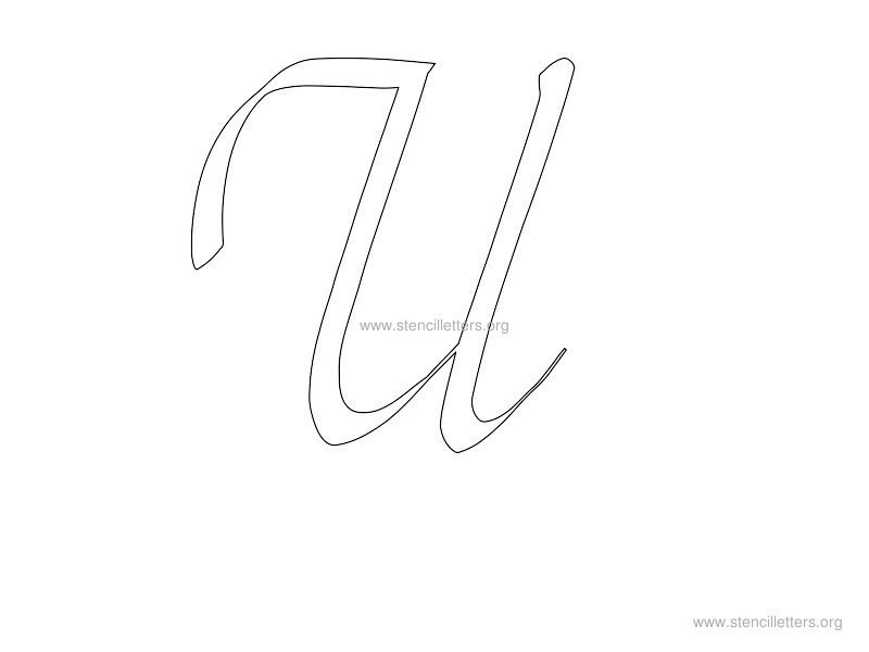 cursive wall stencil letter u
