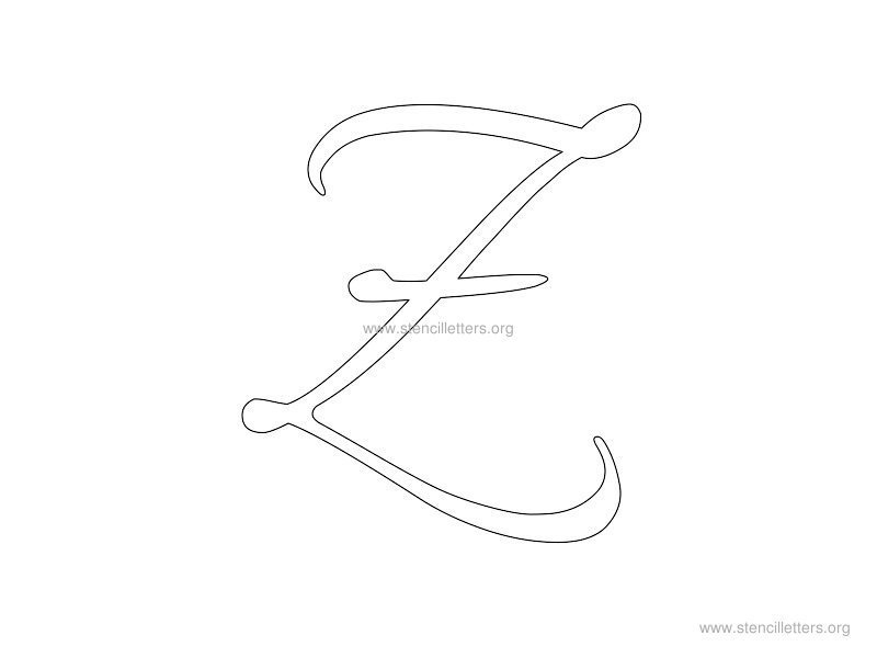 cursive wall stencil letter z