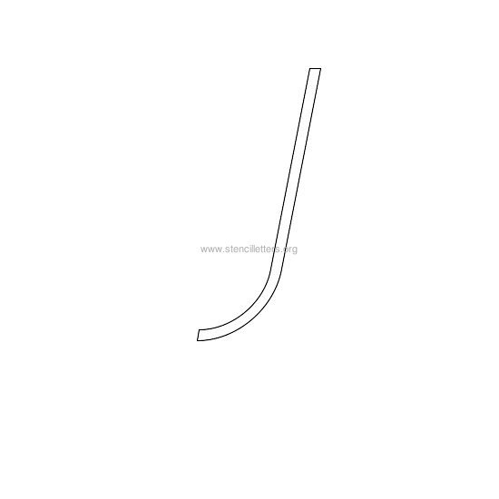 uppercase italic wall stencil letter j