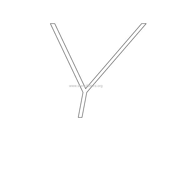 uppercase italic wall stencil letter y