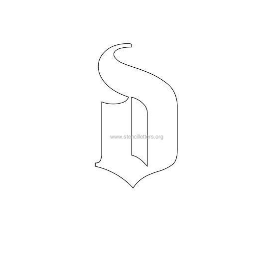 lowercase old-english wall stencil letter d