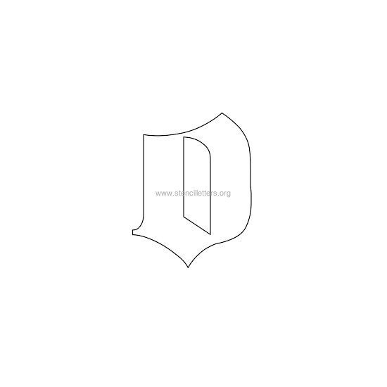 lowercase old-english wall stencil letter o