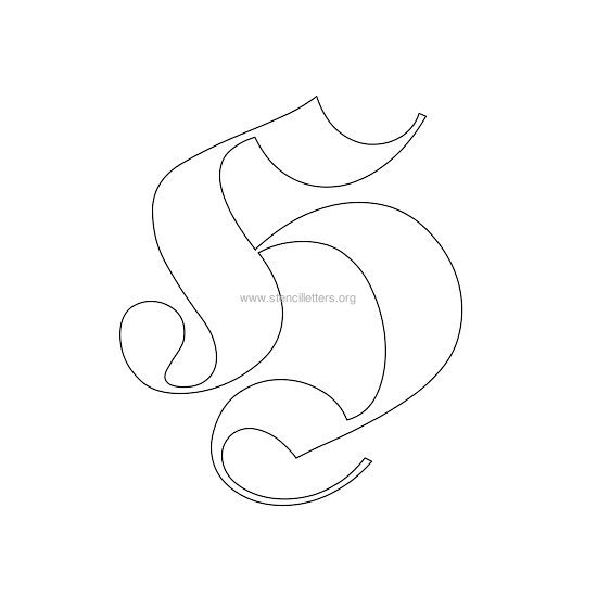 uppercase old-english wall stencil letter h