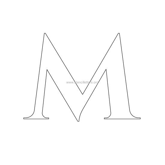 roman wall stencil letter m