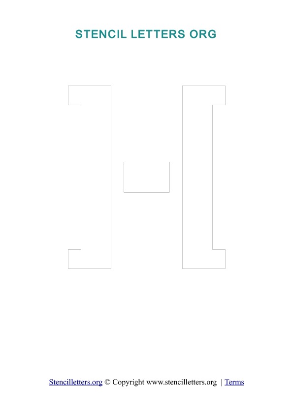 PDF Stencil Template Outline H PDF Stencil Template Outline H
