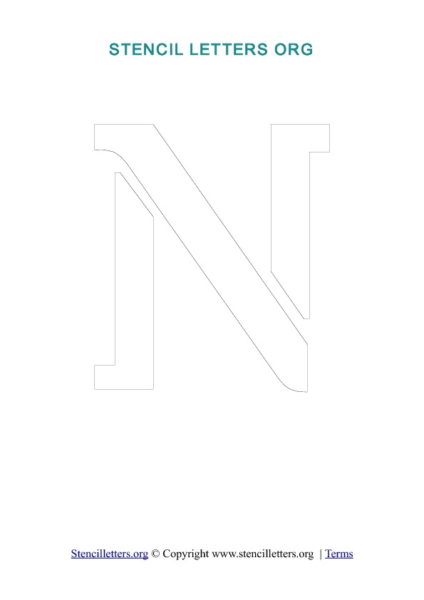 PDF Stencil Template Outline N PDF Stencil Template Outline N