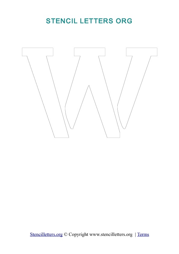 PDF Stencil Template Outline W PDF Stencil Template Outline W
