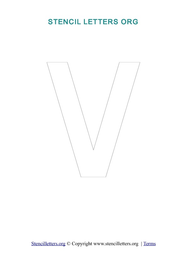 PDF Stencil Template Outline V PDF Stencil Template Outline V