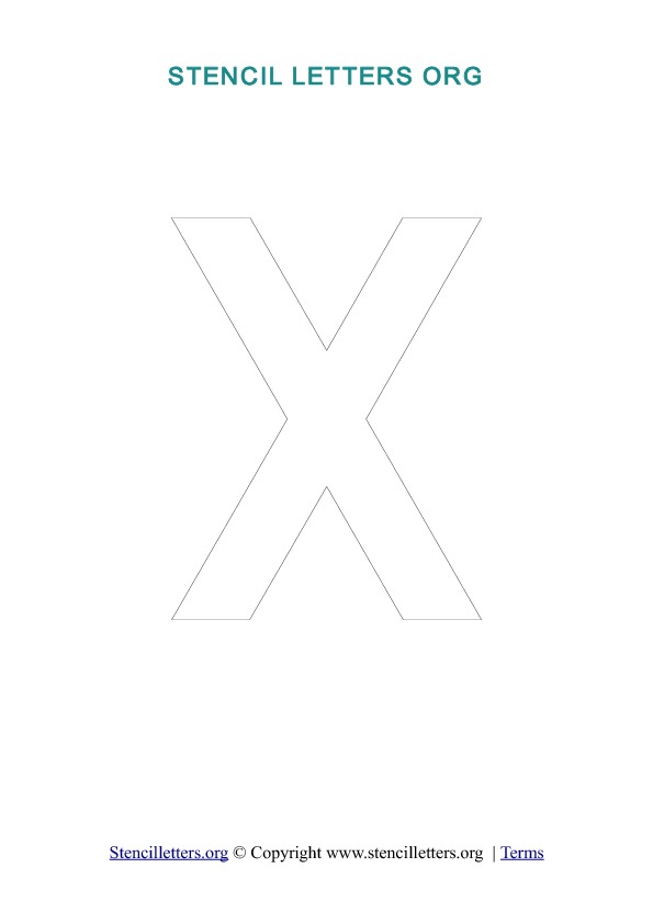 PDF Stencil Template Outline X PDF Stencil Template Outline X