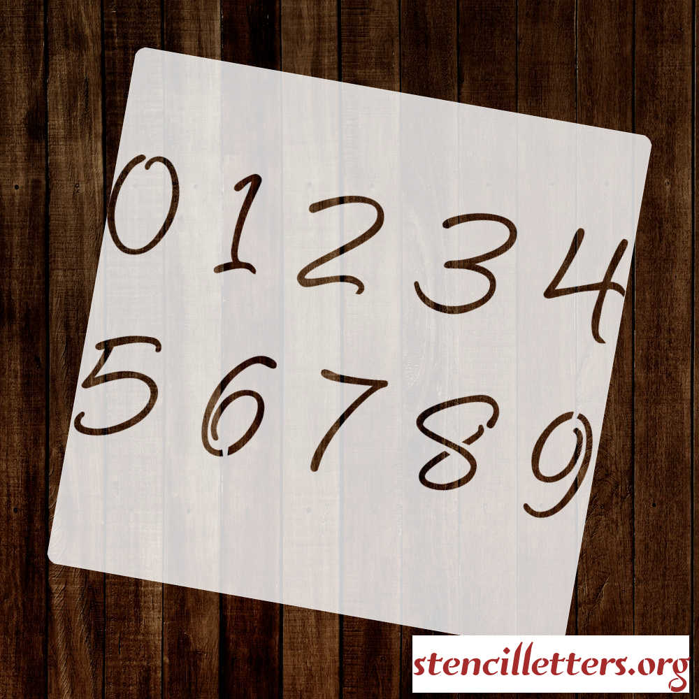 WRITTEN in CURSIVE number stencil