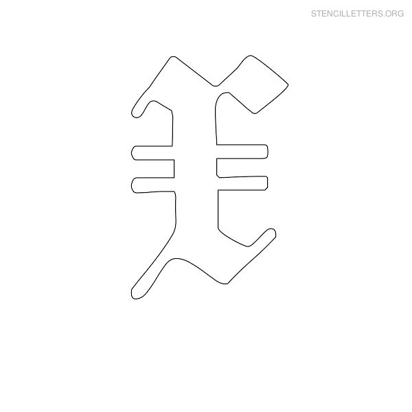 Stencil Letter Old English X