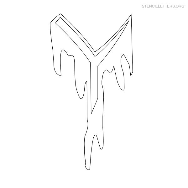 Stencil Letter Halloween Y
